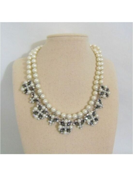 Charter Club Jewelry - NWT Charter Club Cream Faux Pearl Flower Silver Plated Necklace